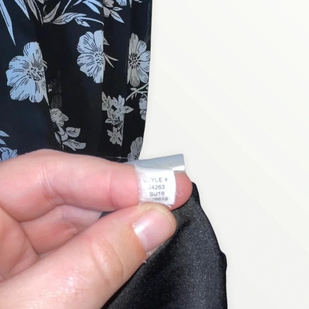 J Crew Black Sheer Floral Maxi Dress Tiered Spaghetti Strap Size 2
